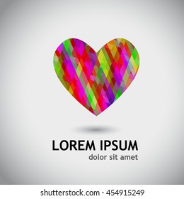 Logo color mosaic heart. Vector
