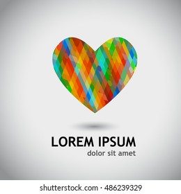 Logo color mosaic heart. Vector