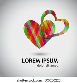 Logo color mosaic heart. Vector