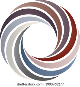 Logo - color wheel made of earth tones, colors from nature, natural appearance, nature and environmental protection, vector, isolated 