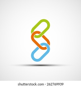 Logo colored chain. Vector image.