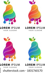 Prima vectorial de plantilla abstracta de fruta colorida con logotipo