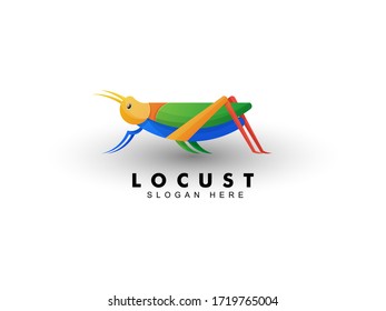The logo of a colorful grasshopper is very beautiful