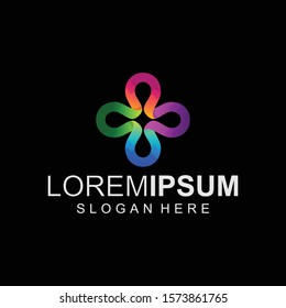 logo colorful leaf light icon