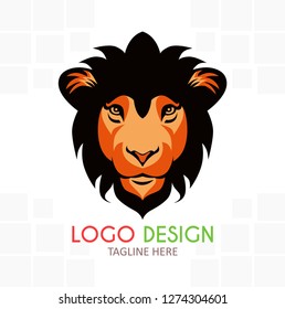 The logo of the colorful lion animal. creative logo design. EPS 10.