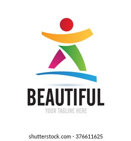 Logo Colorful Man Icon Element Template Design Logos