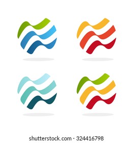 Logo. Colorful. Vector. Wave.