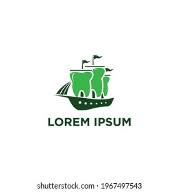 logo combination about dental and sailboat