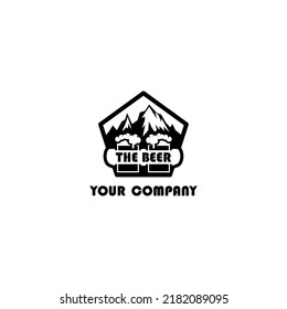 combinación de logotipo cerveza y montaña 