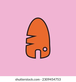 Logo combination between carrot and house