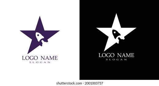 Logo combination between rocket and star