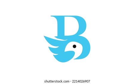 logo of the combination of birds, initials B 