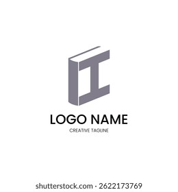 logo with a combination of books with the letter I