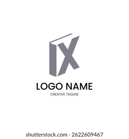 logo with a combination of books with the letter X