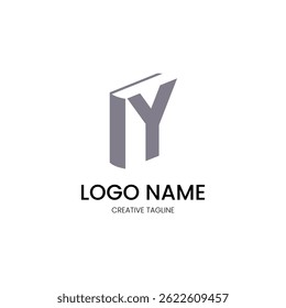 logo with a combination of books with the letter Y