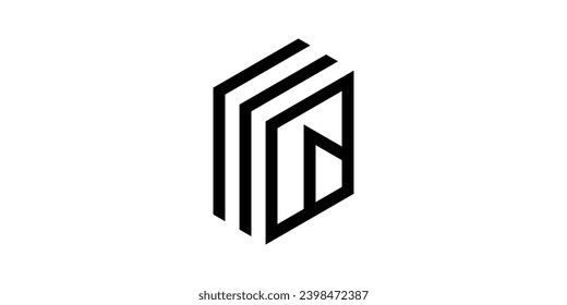 logo combination of building shape with boss, educational office, library, icon, vector, symbol.