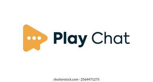 Logo combination chat and play. Simple logo, icon, illustration, symbol, vector.