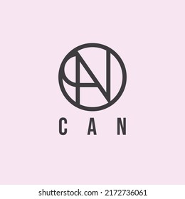 The logo is a combination of circles and lines that make up the word can.