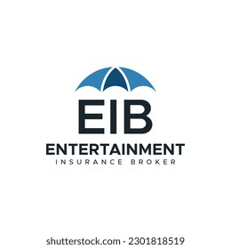 Combinación de logotipos de las iniciales de la empresa y el paraguas. Es adecuado para su uso como logotipo de seguro.