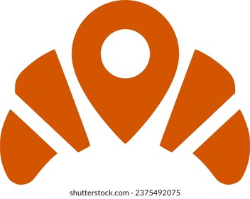 logo combination of croissan bread and pin. Very suitable for bakery entrepreneurs.