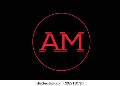 Diseño combinado del logotipo AM adecuado para una empresa - Vector