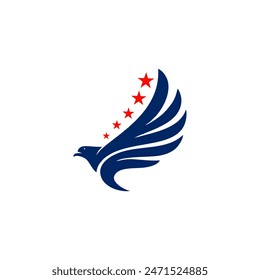 logo combination of eagle head with United States flag