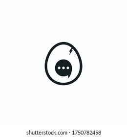 logo combination of egg + bubble talk