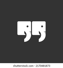 Logo-Kombination von Elefanten mit Zitaten