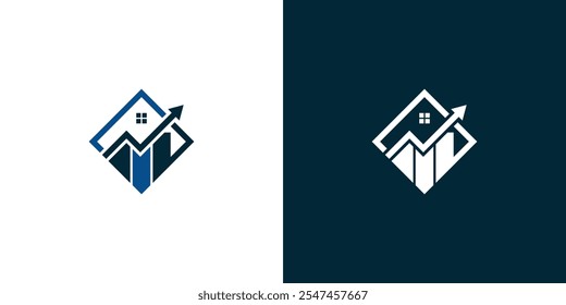 Logo of a combination of financial accountant, building and house. real estate, mortgages, property businesses.