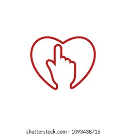 logo combination hand with heart