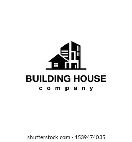 logo combination of house and building