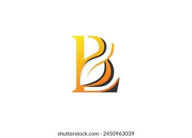 logo combination of the initials BL with leaves in negative space style