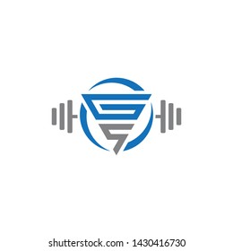 logo combination of initials and fitness