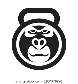 Logo Combination Kettlebell Gorilla Modern Unique Stock Vector (Royalty ...