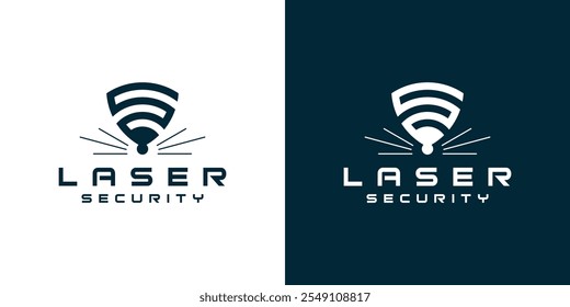 Logo combination of laser and laser, shiel logom laser logo, shield and technology