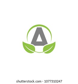 logo combination leaves with letter a