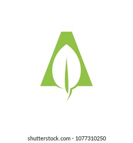 logo combination leaves with letter a