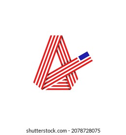 Logo-Kombination aus Buchstabe A mit amerikanischer Flagge