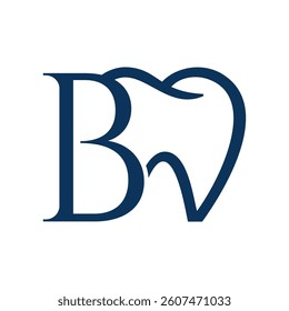 logo combination of the letter B and teeth.