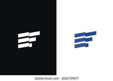 The logo is a combination of the letter E, the letter F and the flag.