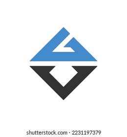 logo combination letter g and v