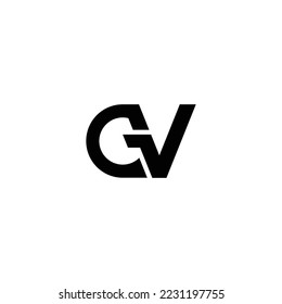 logo combination letter g and v