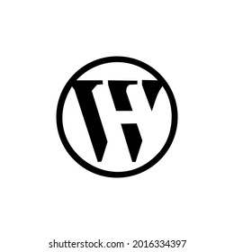 logo combination letter h and w circle shape