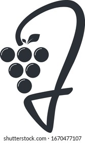 logo combination of the letter J and grapes
