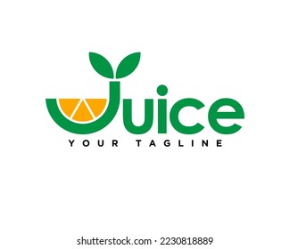 logo combination of letter j with orange juice good for food and drink logo.