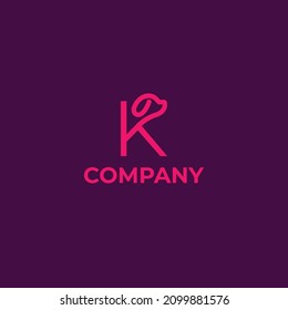 Logo with a combination of Letter K and animal or dog. This logo is perfect for a business that deals with a pet clinic or pet shop.