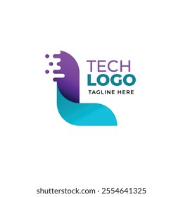 The logo is a combination of the letter L and technology, suitable for the company logo identity in the technology sector.