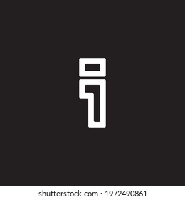 Logo combination of letter i and number one or seven. Letter logo i. Number one logo. Letter logos. Suitable for company logos with the prefix i. Monochrome minimalist logo.