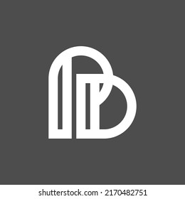 Logo combination of the letter P with the letter D