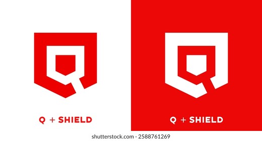 logo combination of letter q and shield, suitable for applications and companies